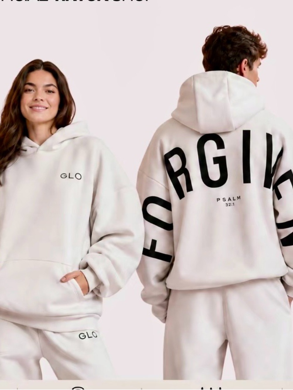 😇GLO (Gods Love Overcomes) oversized sweatshirt w/“FORGIVEN” on the back